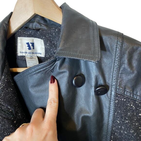 David Benjamin Vintage Leather and Wool Jacket - Picture 7 of 7